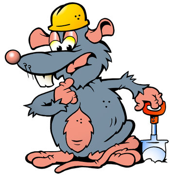 illustration of an Rat holding a Spade