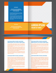 Vector empty bifold brochure template design - 61369504