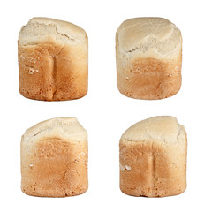 homemade bread isolated on white background