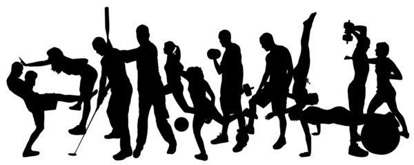 Vector silhouette of sports.