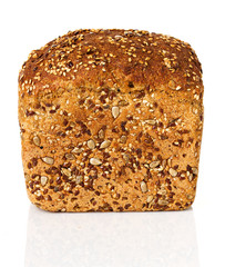 loaf of bread isolated on white