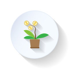 Growing Money Tree flat icons