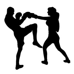 Vector silhouette of couple.