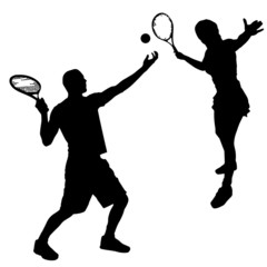 Vector silhouettes tennis.