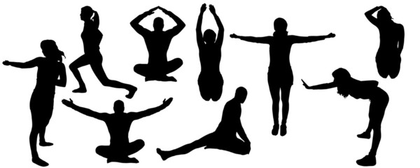 Vector silhouette yoga.
