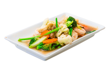 Shrimps with vegetables