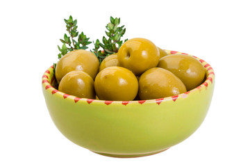 Green gigant olives
