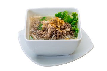 Thai soup with minced meat