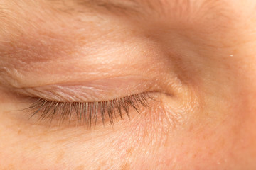 closed eye male. macro