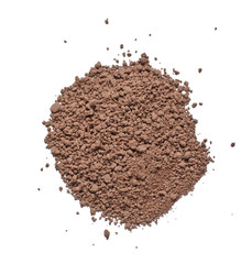 Pile of cocoa powder isolated on the white background