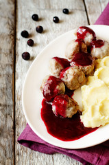 meatballs with berry sauce