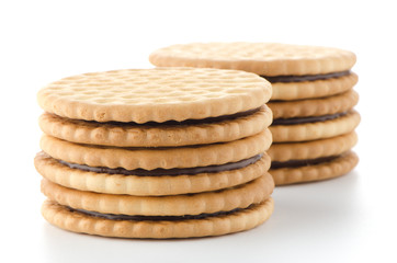 Sandwich biscuits with chocolate filling