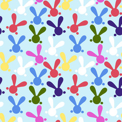 Colorful seamless patern with easter bunny. Vector