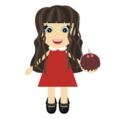 nice little girl with cake