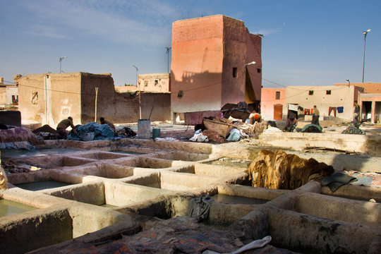 Old tannery in Moroccan Medina