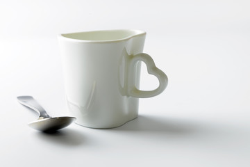 Love shape cup with tea spoon
