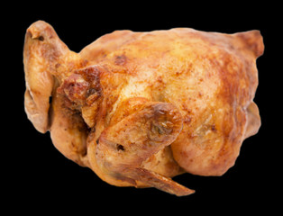 grilled chicken on a black background