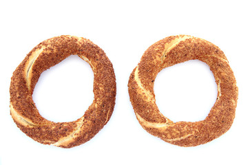 Turkish traditional sesame bagels.