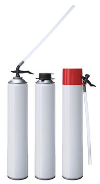 PU-Foam tubes isolated on white