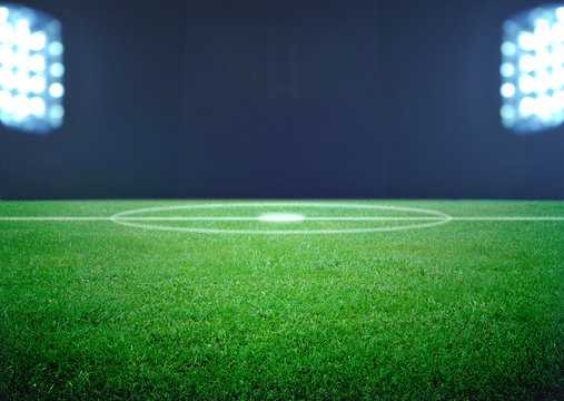 soccer field and the bright lights