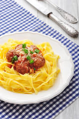 Meatballs with pasta
