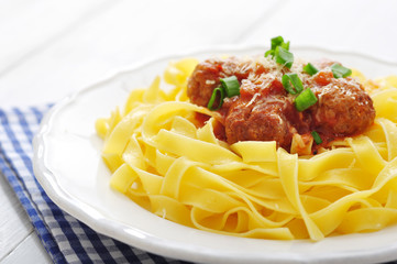 Meatballs with pasta