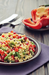 Salad with couscous and vegetables