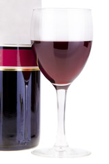 Wine glass and bottle of wine