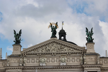 top of the building of opera-house in Lvov