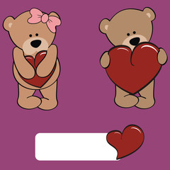 teddy bear cartoon valentine set vector