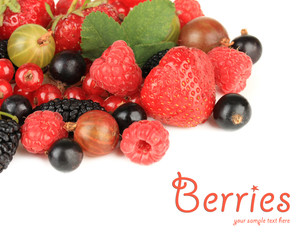 Ripe berries isolated on white