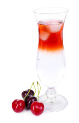Glass of cocktail isolated on white