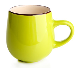 Green cup isolated on white