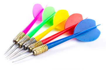 Color darts on isolated white background