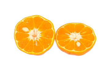 half of orange isolated on white