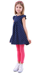 Naklejka premium Beautiful little girl isolated on white