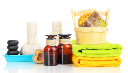 Spa setting, isolated on white