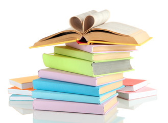 Fototapeta premium Stacks of books isolated on white