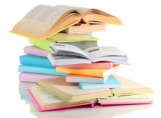 Stacks of books isolated on white