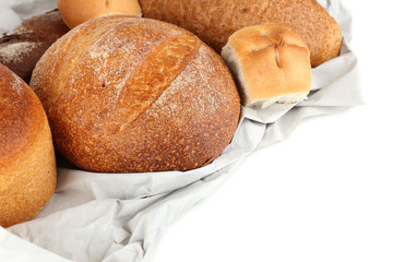 Different types of bread close up