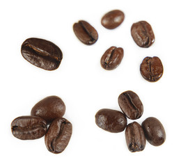 Coffee beans on white