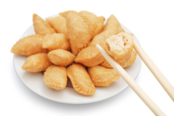 sweet fried dumpling for Chinese New Year with clipping path