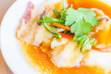Steamed fish with soy sauce