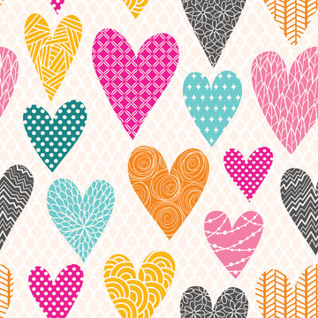 Fototapeta Hearts seamless pattern