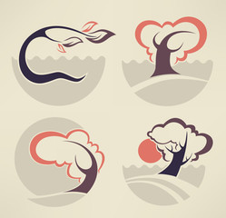 vector collection of landscape and nature symbols