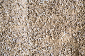 Gravel, pebbles and sand closeup