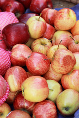 Red apple fruit in the market.