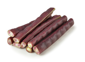 red beans on the white background.