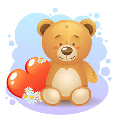 Cute teddy bear children toy with heart gift