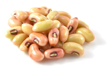 red beans on the white background.